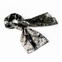 blancho bedding Brando Black Revitalized Paisley Patterns Elegant Delicately Soft Silk Scarf/Wrap/Shawl(Small)