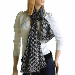 Blancho Bedding Brando Black Square Chain Design Fashion Luxuriant Silky Scarf/Wrap/Shawl(Large)