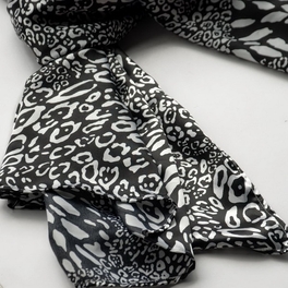 Blancho Bedding Brando Black & White Distinctive Leopard Animal Print Fashion Soft Silk Scarf/Wrap/Shawl(Small)