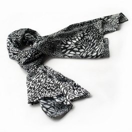 blancho bedding Brando Black & White Distinctive Leopard Animal Print Fashion Soft Silk Scarf/Wrap/Shawl(Large)