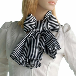Blancho Bedding Brando Black & White Stripe Elegant Fashion Soft Natural Silk Scarf/Wrap/Shawl(Large)