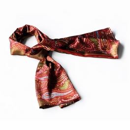 blancho bedding Brando Brown Chic Paisley & Stripes Design Fashion Soft Silk Scarf/Wrap/Shawl(Large)