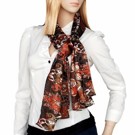 Blancho Bedding Brando Brown Distinctive Stylish Paisley Pattern Fashion Soft Natural Silky Scarf/Wrap/Shawl(Large)