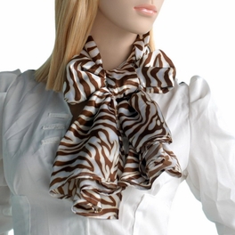 Blancho Bedding Brando Brown Funky Zebra Animal Pattern Super Soft Silk Scarf/Wrap/Shawl(Large)