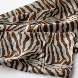 Blancho Bedding Brando Brown Funky Zebra Animal Pattern Super Soft Silk Scarf/Wrap/Shawl(Small)