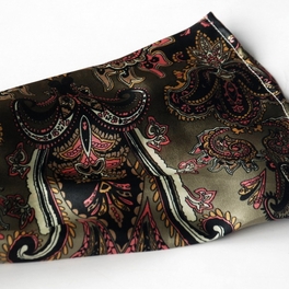 Blancho Bedding Brando Brown Paisley Patterns Revitalized Style Soft Silk Scarf/Wrap/Shawl(Large)