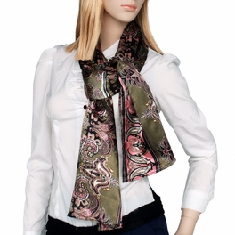 Blancho Bedding Brando Brown Paisley Patterns Revitalized Style Soft Silk Scarf/Wrap/Shawl(Large)