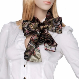 Blancho Bedding Brando Brown Paisley Patterns Revitalized Style Soft Silk Scarf/Wrap/Shawl(Small)