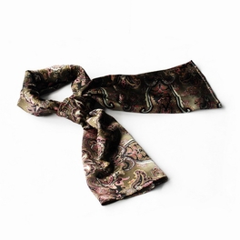 blancho bedding Brando Brown Paisley Patterns Revitalized Style Soft Silk Scarf/Wrap/Shawl(Small)