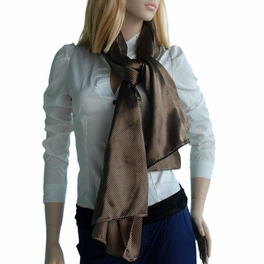Blancho Bedding Brando Brown Small Cute Dot Design Campus Style Silk Scarf/Wrap/Shawl(Small)