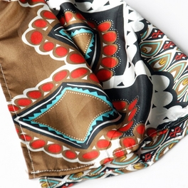 Blancho Bedding Brando Brown Tone Fantastic Multi-Patterns Chic Natural Soft Silky Scarf/Wrap/Shawl(Large)