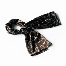 blancho bedding Brando Chocolate Circle Chain Print Chic Super Comfy Silk Scarf/Wrap/Shawl(Small)