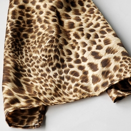 Blancho Bedding Brando Coffee Elegant Stylish Leopard Design Natural Silk Scarf/Wrap/Shawl(Small)