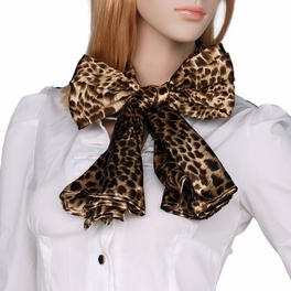 Blancho Bedding Brando Coffee Elegant Stylish Leopard Design Natural Silk Scarf/Wrap/Shawl(Small)