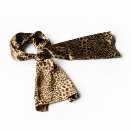 blancho bedding Brando Coffee Elegant Stylish Leopard Design Natural Silk Scarf/Wrap/Shawl(Small)