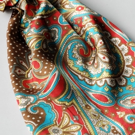 Blancho Bedding Brando Coffee Paisley & Multi-Pattern Fashion Graceful Soft Silk Scarf/Wrap/Shawl(Small)