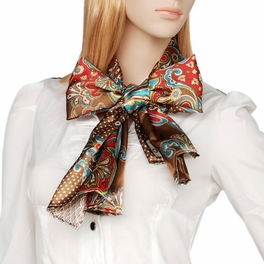 Blancho Bedding Brando Coffee Paisley & Multi-Pattern Fashion Graceful Soft Silk Scarf/Wrap/Shawl(Small)