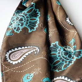Blancho Bedding Brando Dark Brown Paisley & Flower Pattern Elegant Extremely Soft Silk Scarf/Wrap/Shawl(Large)
