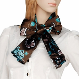 Blancho Bedding Brando Dark Brown Paisley & Flower Pattern Elegant Extremely Soft Silk Scarf/Wrap/Shawl(Small)