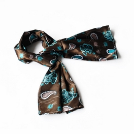 blancho bedding Brando Dark Brown Paisley & Flower Pattern Elegant Extremely Soft Silk Scarf/Wrap/Shawl(Large)