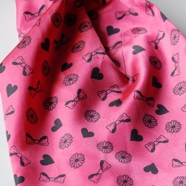 Blancho Bedding Brando Deep Pink Lovely BOW & Heart & Blosom Design Romantic Comfy Silk Scarf/Wrap/Shawl(Large)