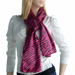 Blancho Bedding Brando Fushcia Funky Zebra Animal Pattern Super Soft Silk Scarf/Wrap/Shawl(Large)