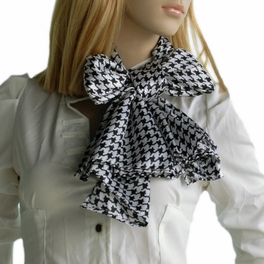 Blancho Bedding Brando Graceful Black & White Plover Design Silk Scarf/Wrap/Shawl(Small)