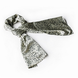 blancho bedding Brando Ivory Leopard Animal Print Elegant Exquisitely Soft Silk Scarf/Wrap/Shawl(Large)
