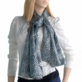 Blancho Bedding Brando Light Blue Leopard Stylish Delicately Soft Silky Scarf/Wrap/Shawl(Small)