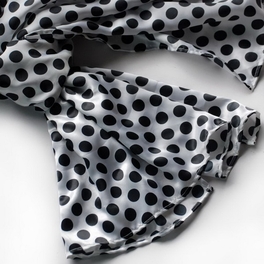 Blancho Bedding Brando Lovely Black Spots & White Base Design Super Soft Silk Scarf/Wrap/Shawl(Large)