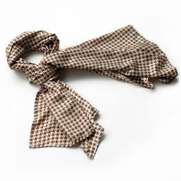 blancho bedding Brando Nobel Brown Plover Design Super Soft Silk Scarf/Wrap/Shawl(Small)