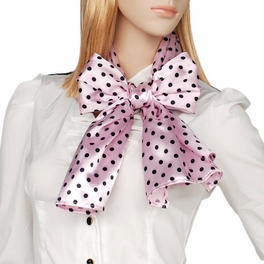 Blancho Bedding Brando Pink Background Small Cute Black Dot Design Soft Silk Scarf/Wrap/Shawl(Small)