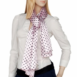 Blancho Bedding Brando Pink Background Small Cute Black Dot Design Soft Silk Scarf/Wrap/Shawl(Small)