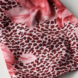 Blancho Bedding Brando Pink Leopard & Rose Floral Pattern Stylish Super Soft Silk Scarf/Wrap/Shawl(Large)