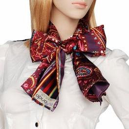 Blancho Bedding Brando Purple Chic Paisley & Stripes Design Fashion Soft Silk Scarf/Wrap/Shawl(Large)