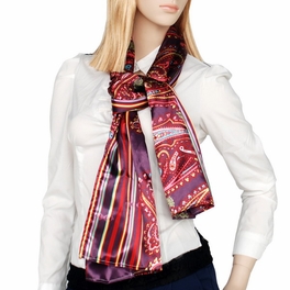 Blancho Bedding Brando Purple Chic Paisley & Stripes Design Fashion Soft Silk Scarf/Wrap/Shawl(Large)
