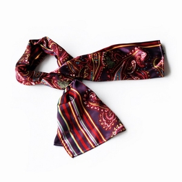 blancho bedding Brando Purple Chic Paisley & Stripes Design Fashion Soft Silk Scarf/Wrap/Shawl(Large)
