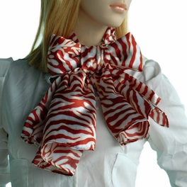 Blancho Bedding Brando Red Funky Zebra Animal Pattern Super Soft Silk Scarf/Wrap/Shawl(Large)