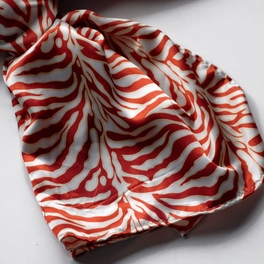 Blancho Bedding Brando Red Funky Zebra Animal Pattern Super Soft Silk Scarf/Wrap/Shawl(Small)