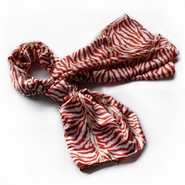 blancho bedding Brando Red Funky Zebra Animal Pattern super soft Silk Scarf/Wrap/Shawl(Small)