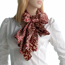 Blancho Bedding Brando Red & Ivory Distinctive Leopard Animal Print Fashion Soft Silk Scarf/Wrap/Shawl(Large)