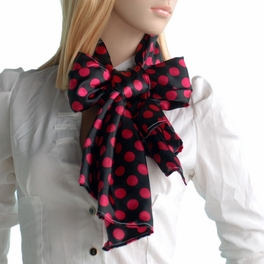 Blancho Bedding Brando Red Spots & Black Base Lovely Super Soft Silk Scarf/Wrap/Shawl(Small)