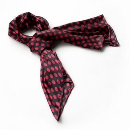 blancho bedding Brando Red Spots & Black Base Lovely Super Soft Silk Scarf/Wrap/Shawl(Small)