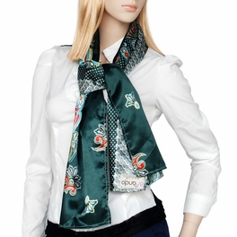 Blancho Bedding Brando Sega Green Paisley & Multi-Pattern Fashion Graceful Soft Silk Scarf/Wrap/Shawl(Small)