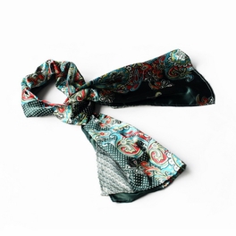 blancho bedding Brando Sega Green Paisley & Multi-Pattern Fashion Graceful Soft Silk Scarf/Wrap/Shawl(Large)