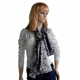 Blancho Bedding Brando Silver Leopard Design Elegant Delicately Soft Silk Scarf/Wrap/Shawl(Large)