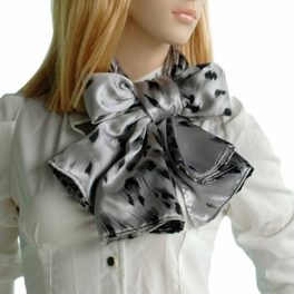 Blancho Bedding Brando Silver Leopard Design Elegant Delicately Soft Silk Scarf/Wrap/Shawl(Small)