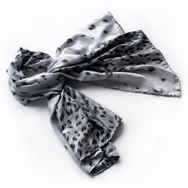 blancho bedding Brando Silver Leopard Design Elegant Delicately Soft Silk Scarf/Wrap/Shawl(Large)