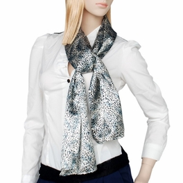 Blancho Bedding Brando Simple & Decent Cold Blue Tone Leopard Print Fashion Silk Scarf/Wrap/Shawl(Small)