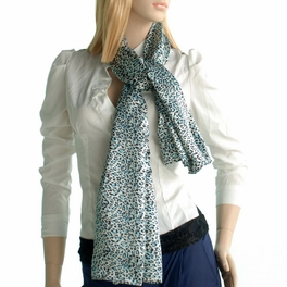 Blancho Bedding Brando Sky Blue Graceful Fashion Natural Leopard Pattern Silk Scarf/Wrap/Shawl(Large)